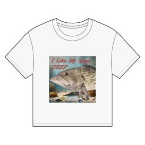 Funny Fishing Organic Boxy T-shirt - I Like My Gags DEEP - Tee for Fishermen