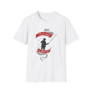 Life is Simple Eat Sleep Fish Unisex Softstyle T-Shirt Sport Grey