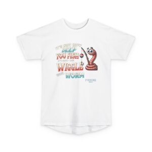 Long Body Fishing Tee - "Wiggle Your Worm"