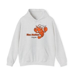 Size Matters Fishing Shrimp Grey Hoodie