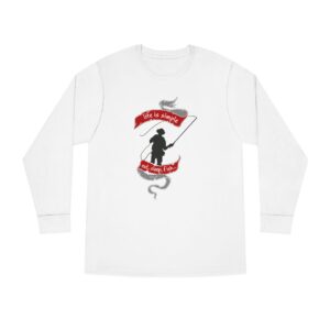 Life is Simple Eat Sleep Fish Long Sleeve Crewneck Tee