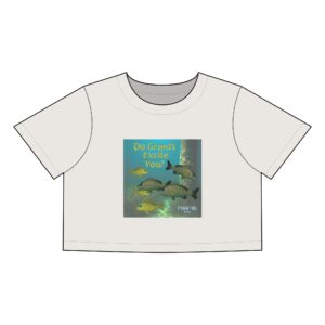 Fishing Graphic Crop Tee - Women's Heavy Faded Crop Tee with 'Do Grunts Excite You' Design