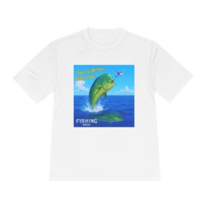 Fishing Adventure Unisex Mahi Mahi Moisture Wicking Tee - Perfect for Anglers, Summer Sports, Outdoor Activities, Fishing Trips, Gift for Fishermen