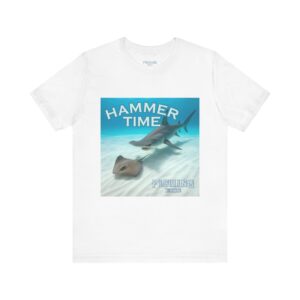 Fishing Lover's Hammer Time HammerHead Shark Tee, Unisex Fishing Shirt, Cute Summer Apparel, Gift for Anglers, Beach Day T-Shirt, Ocean Vibes Top