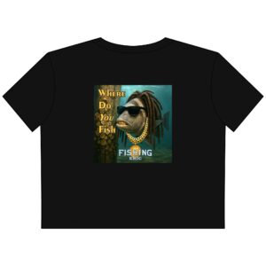 Cropped Tee — 'Where Do You Fish' Cool Fish Graphic Top