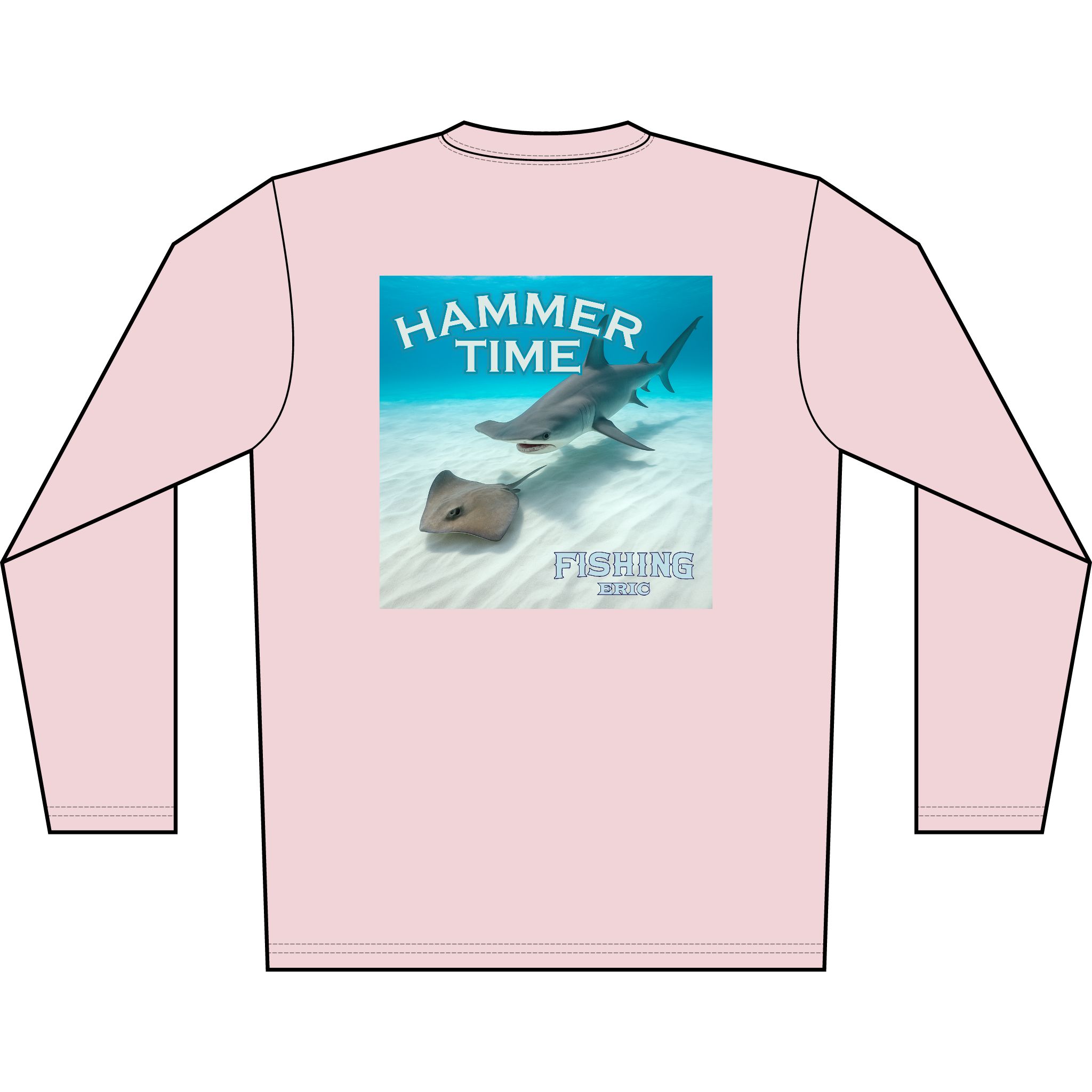 Long Sleeve Shirt - "Hammer Time" Hammerhead Shark Graphic - Image 14