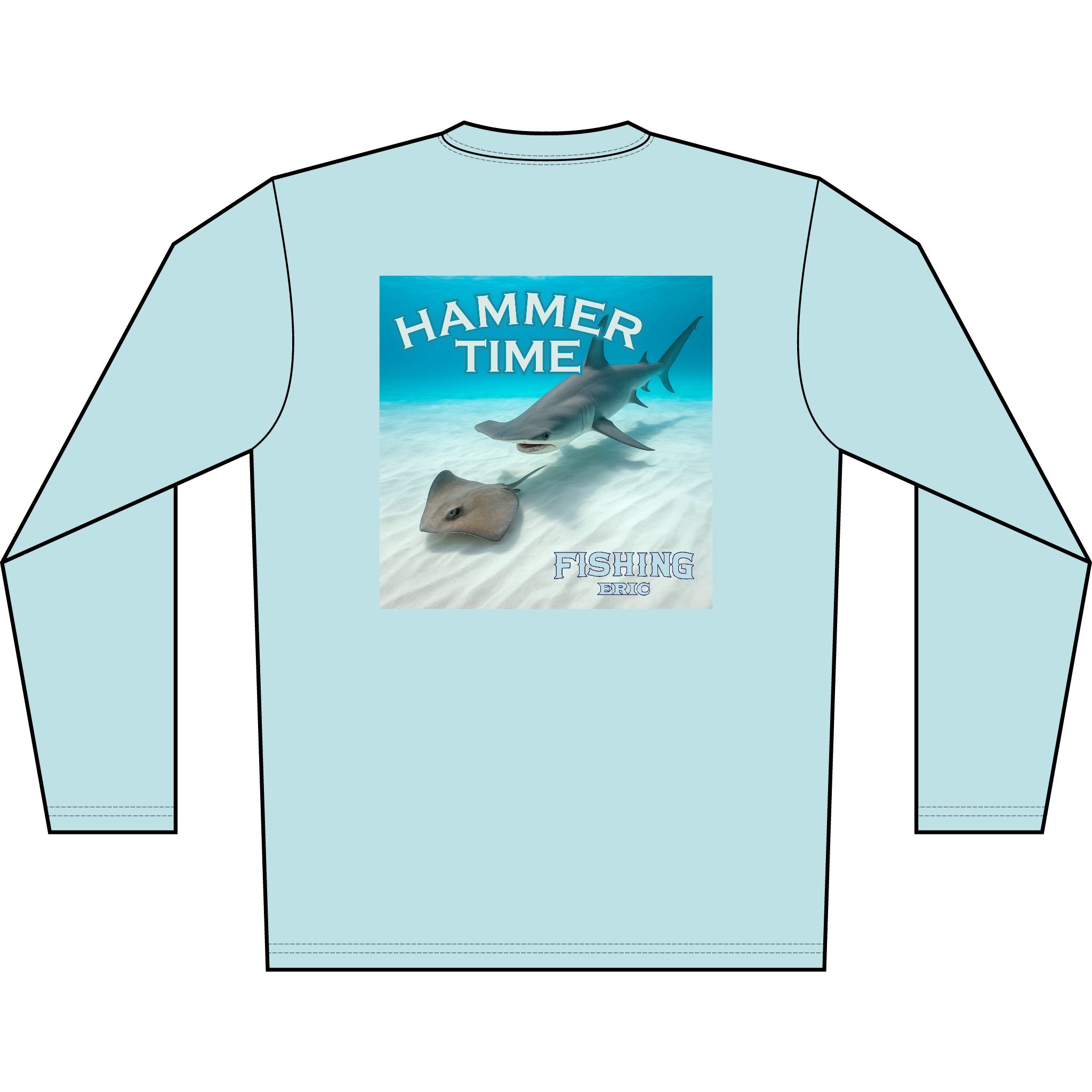 Long Sleeve Shirt - "Hammer Time" Hammerhead Shark Graphic