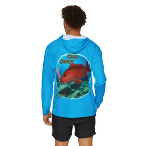 Fishing Hoodie — "Dig Deep" Red Snapper Performance Wicking Top