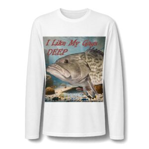 Fishing Long Sleeve Shirt – “I Like My Gags Deep” Grouper Graphic Tee