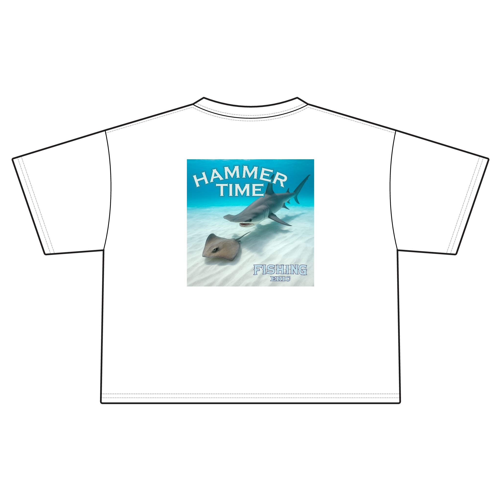 Cropped T-Shirt — "Hammer Time" Hammerhead Shark Graphic Beach Tee - Image 6