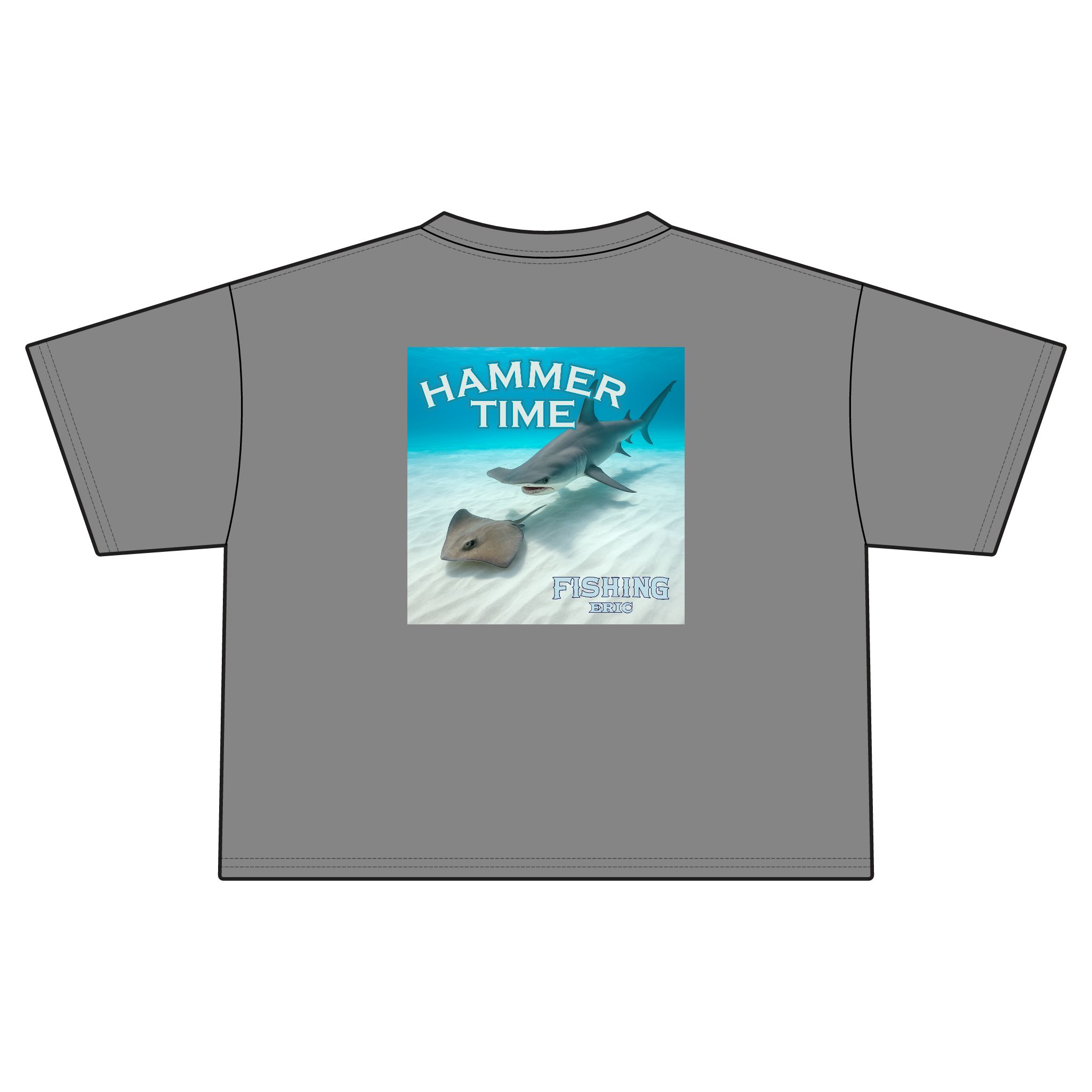 Cropped T-Shirt — "Hammer Time" Hammerhead Shark Graphic Beach Tee - Image 18