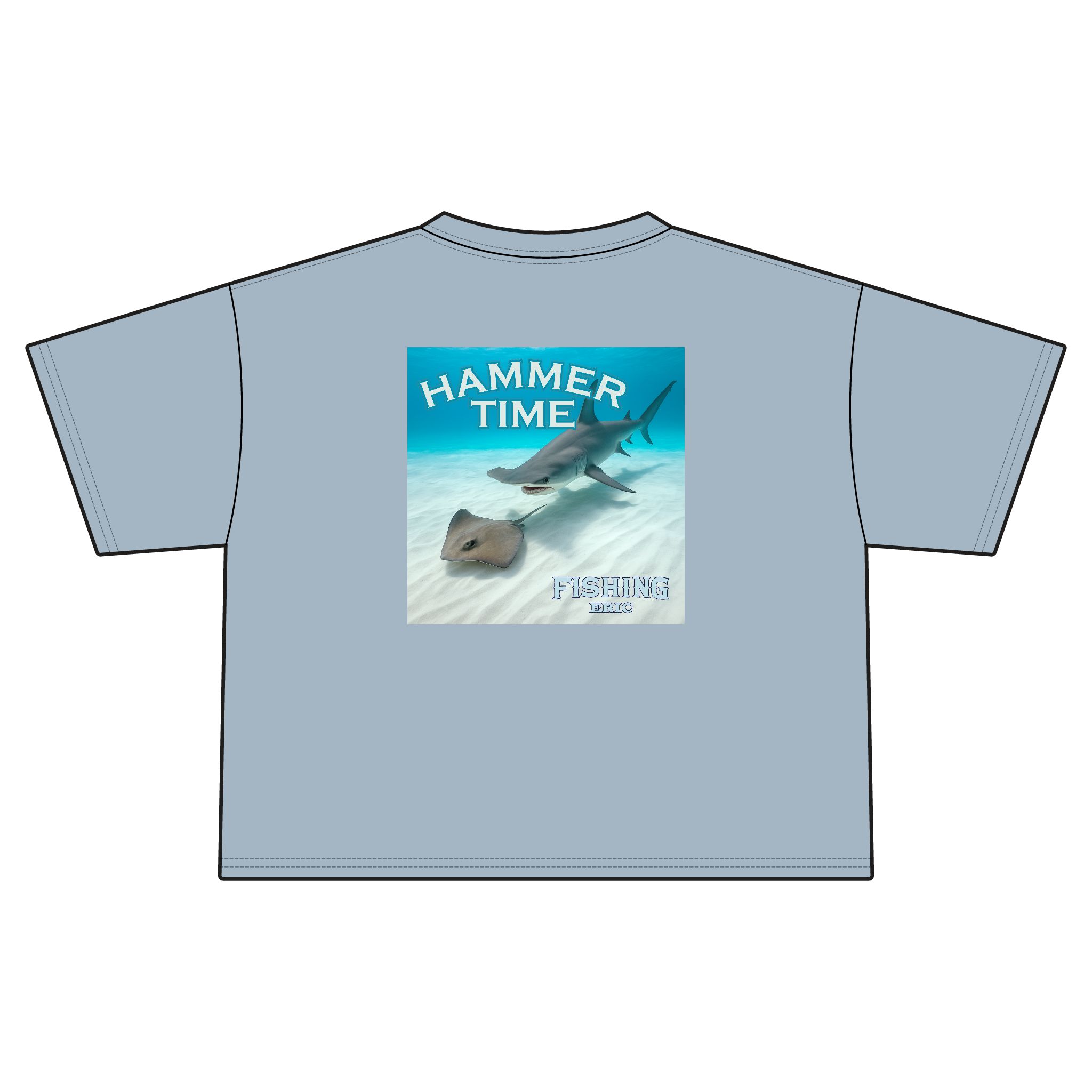 Cropped T-Shirt — "Hammer Time" Hammerhead Shark Graphic Beach Tee