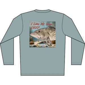 Long Sleeve Shirt — 'I Like My Gag Deep' Grouper Fishing Graphic