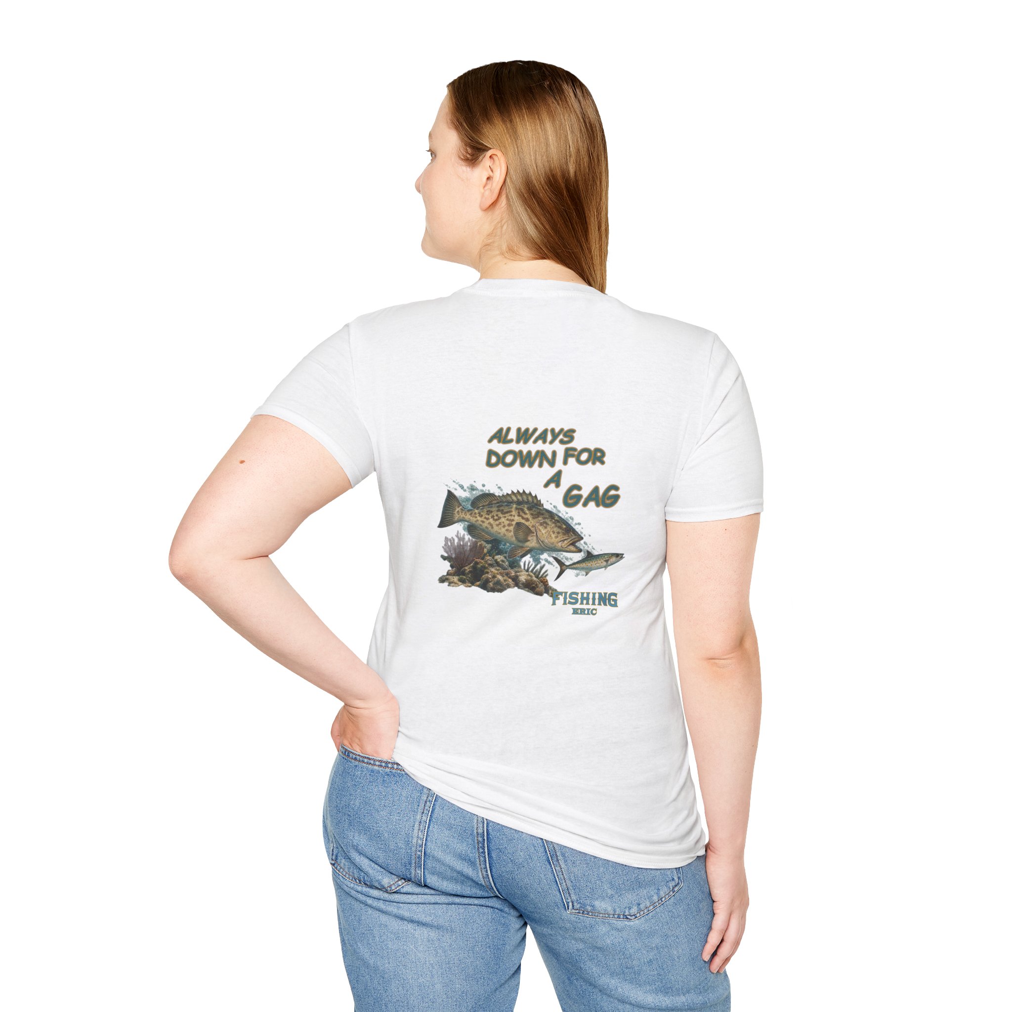 Fishing T-Shirt - "Always Down for a Gag" Grouper Graphic Tee - Image 10