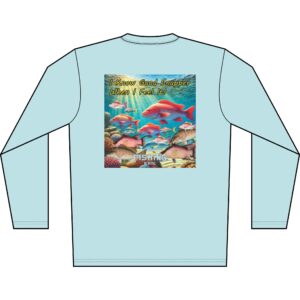 Men's Solar Long Sleeve Shirt - Colorful Red Snapper Fishing Graphic Tee