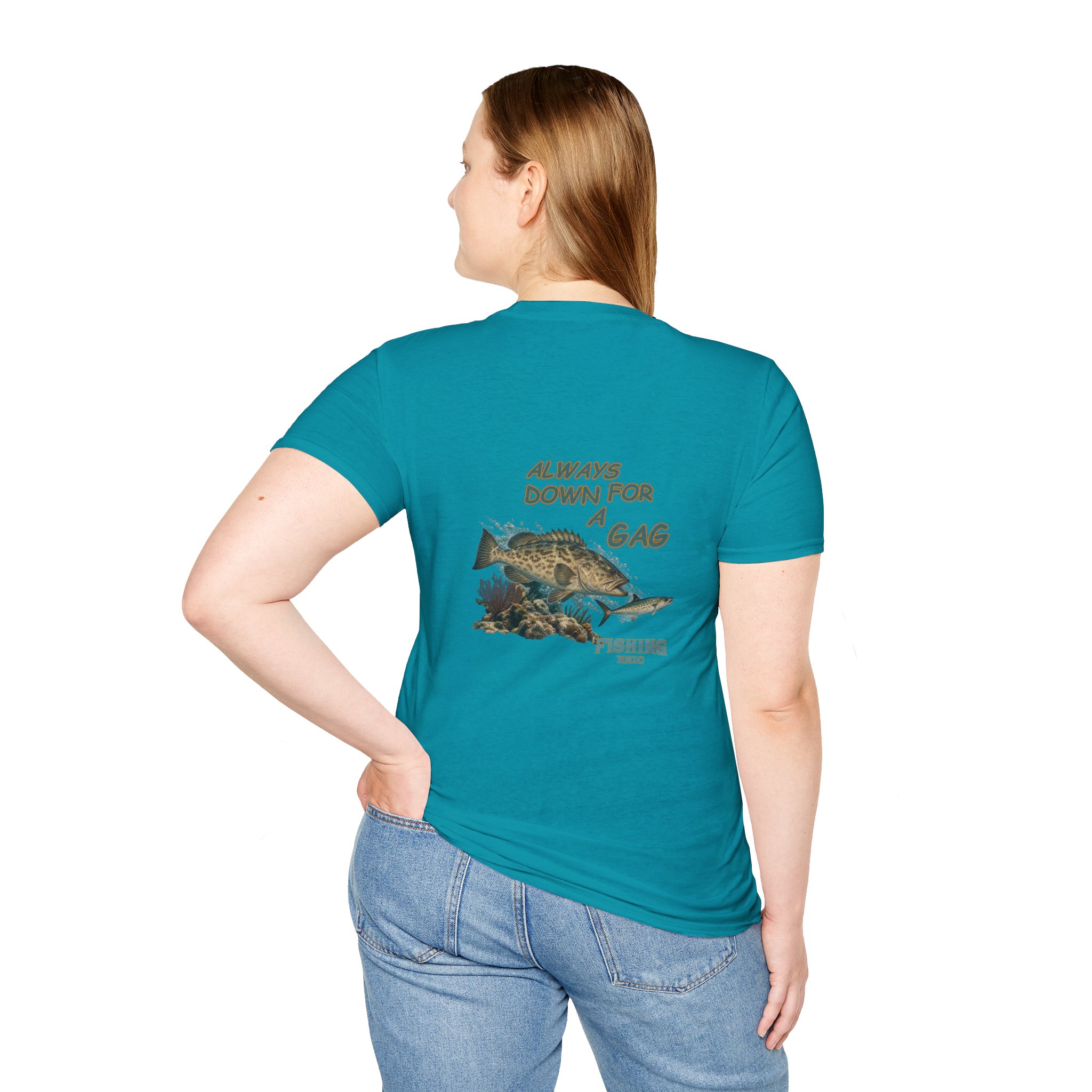 Fishing T-Shirt - "Always Down for a Gag" Grouper Graphic Tee - Image 25