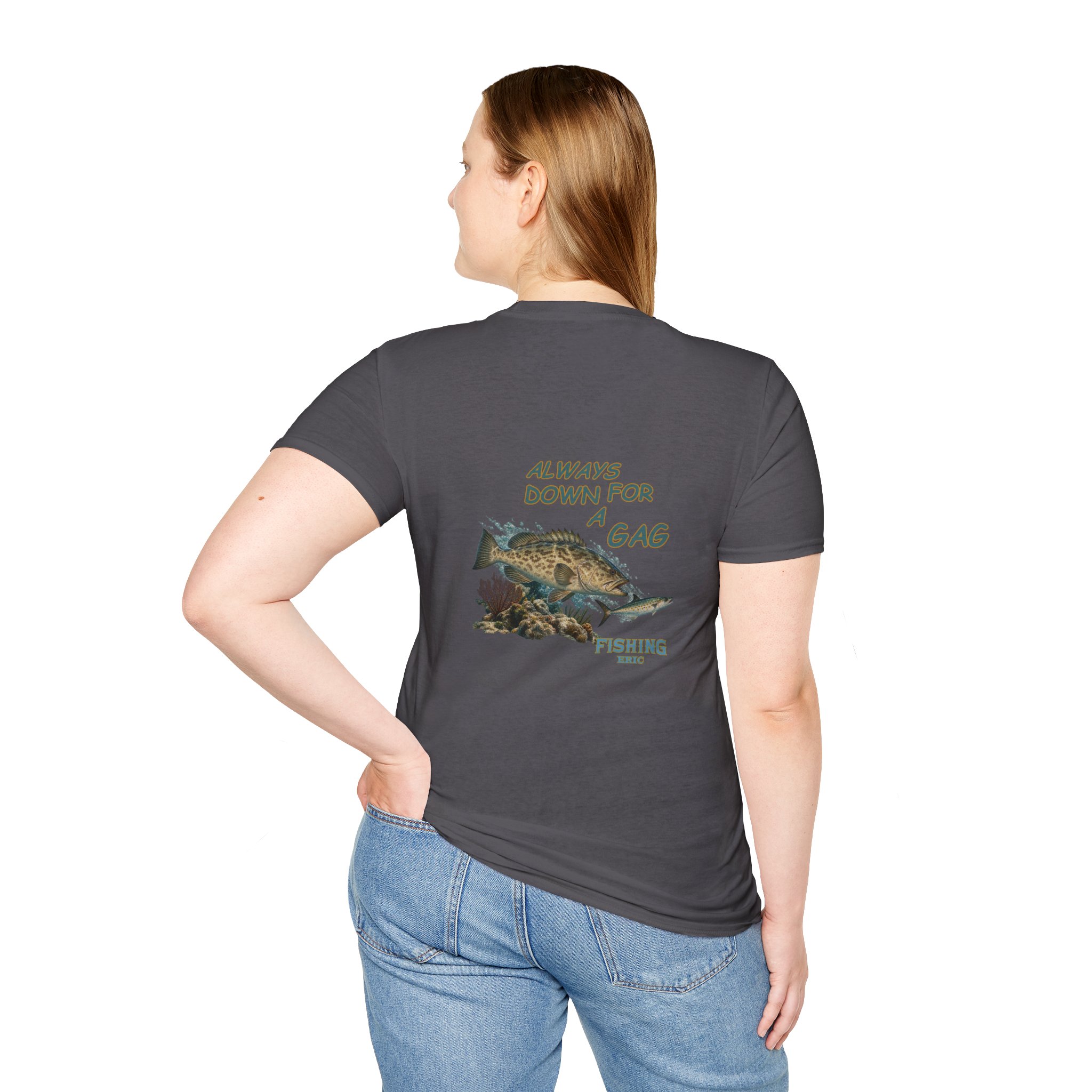 Fishing T-Shirt - "Always Down for a Gag" Grouper Graphic Tee - Image 35
