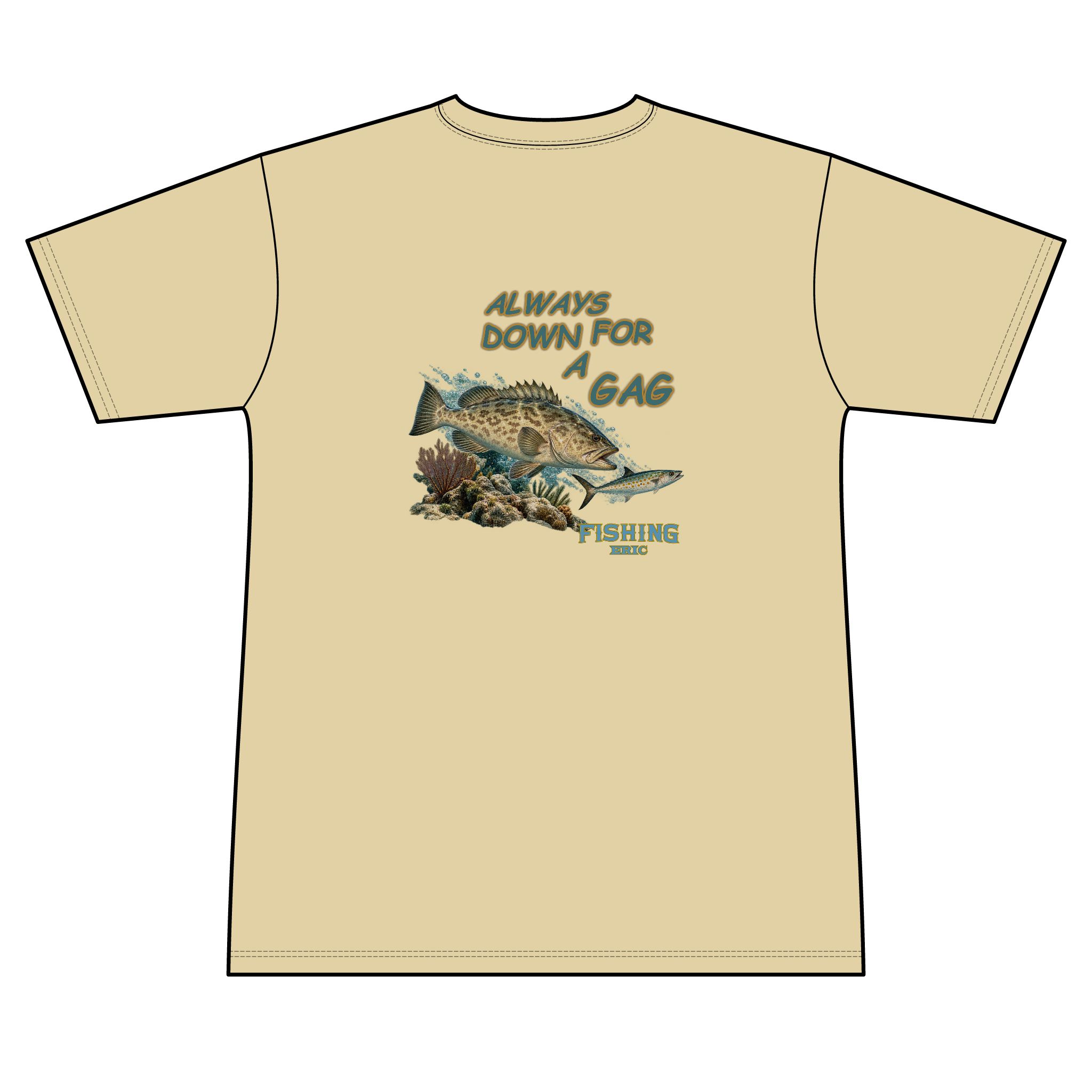 Fishing T-Shirt — "Always Down for a Gag" Grouper Graphic Tee - Image 8