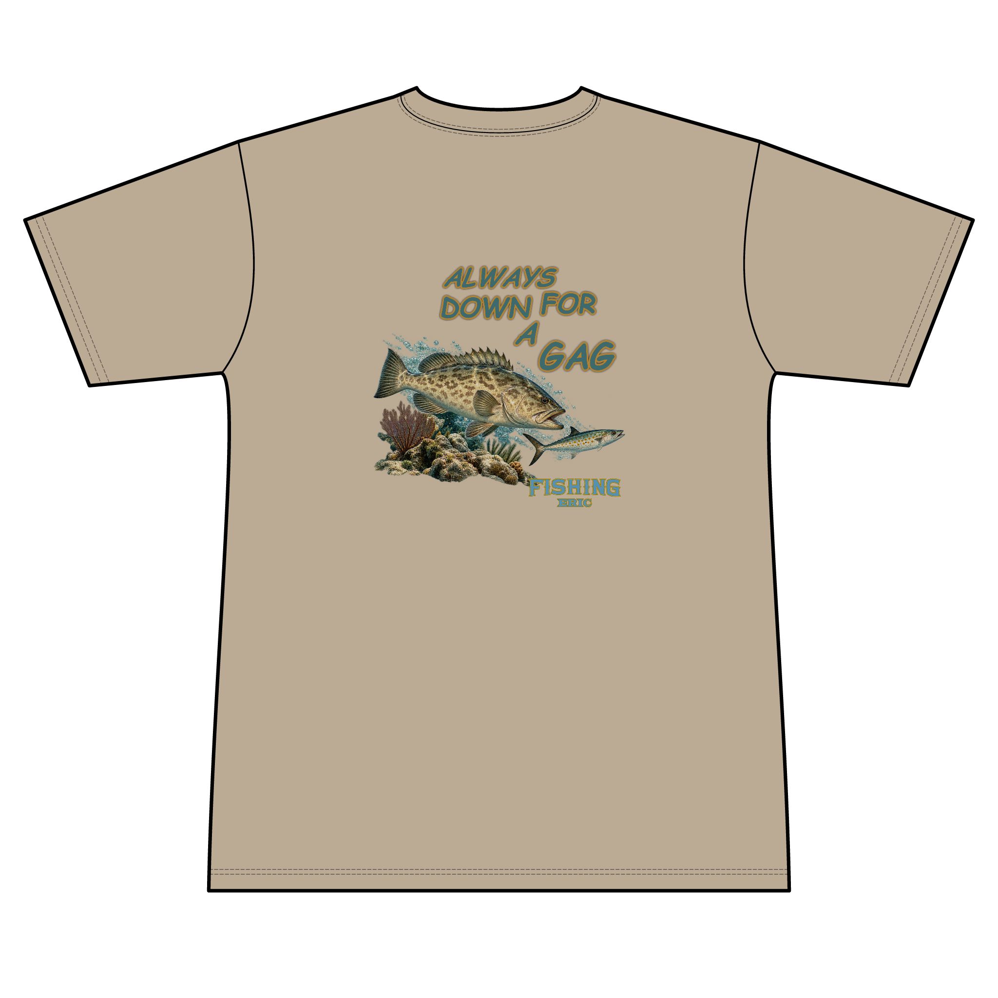 Fishing T-Shirt — "Always Down for a Gag" Grouper Graphic Tee - Image 10