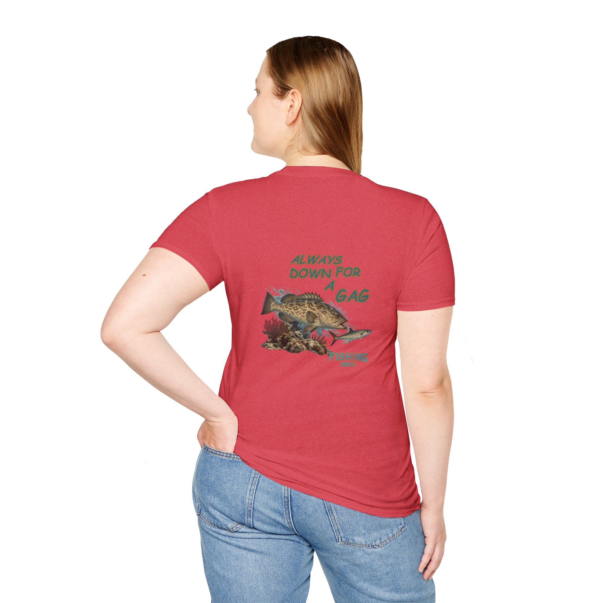 Fishing T-Shirt - "Always Down for a Gag" Grouper Graphic Tee - Image 40