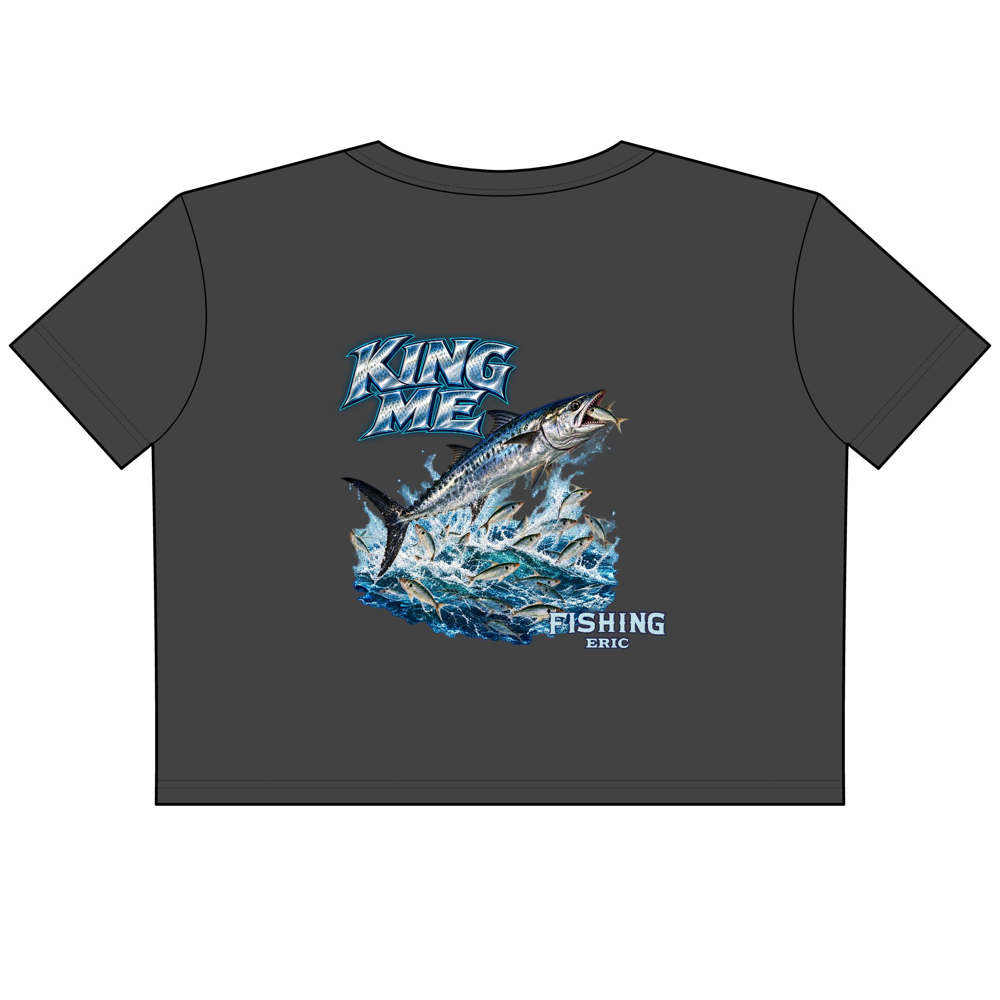 Crop T-Shirt — King Me Fishing Graphic (Women's Cropped Tee)