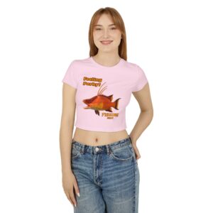 Women's Baby Tee - Playful FishingHog Snapper Baby Tee - Perfect Gift for Fisherwomen, Casual Wear, Fishing Enthusiast Tee, Summer Outfit,