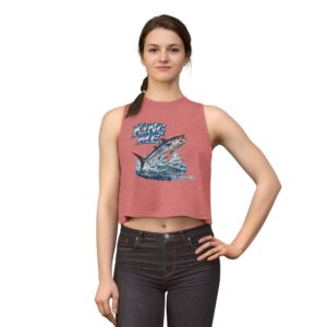 Fishing Crop Top - 'King Me' Kingfish Graphic Women's Fishing Tank