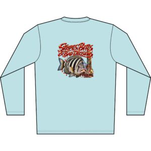 Stripes, Bites & and Decisions Sheapshead Fishing Long Sleeve Shirt