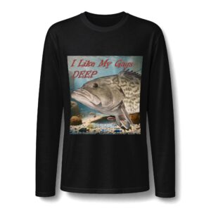 Fishing Long Sleeve Shirt – “I Like My Gags Deep” Grouper Graphic Tee