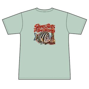 Men’s Fishing T-Shirt – Stripes, Bites & and Decisions Sheapshead